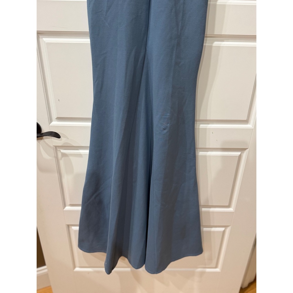 Lulus Slate Blue Margaux One Shoulder Ruffle Maxi Dress Size Small Formal - Picture 7 of 10